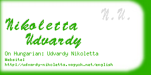 nikoletta udvardy business card